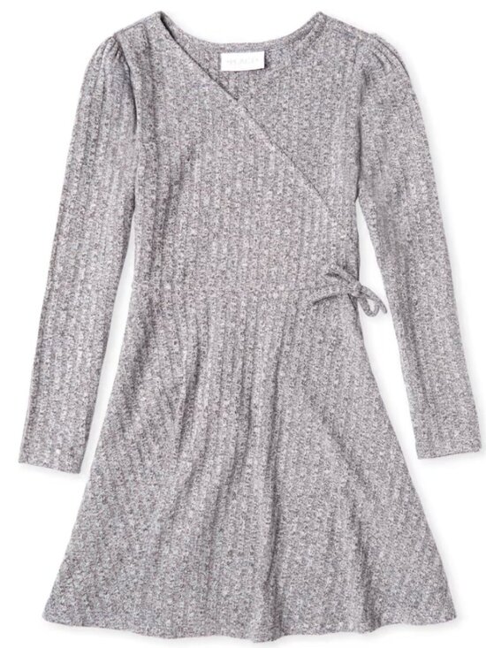 Childrens Place Other - Childrens Place | Gray Girls Lightweight Sweater Knit Faux Wrap Dress | Size 7/8